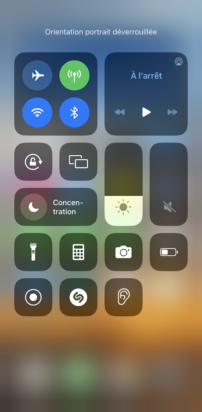 vue écran icône cadenas rotation écran désactivée iPhone
